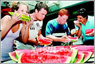 老外吃瓜的视频